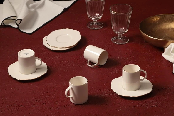 Porland Tide Altın Yaldız 4 Kişilik Kahve Takımı 80cc ürün görseli