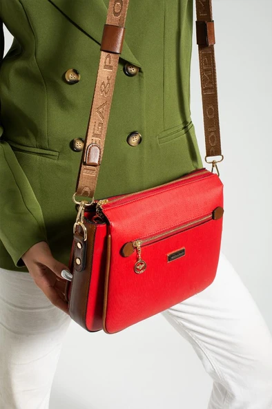 Kadın Postacı Çanta 27*20 Cm Çapraz Askılı Omuz Çantası Suni Deri Ayarlanabilir Askı - Resim 11