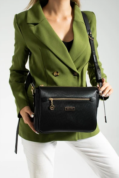 Kadın Postacı Çanta 27*20 Cm Çapraz Askılı Omuz Çantası Suni Deri Ayarlanabilir Askı - Resim 3