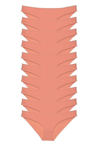 10 adet Süper Eko Set Likralı Kadın Slip Külot Pudra ürün görseli