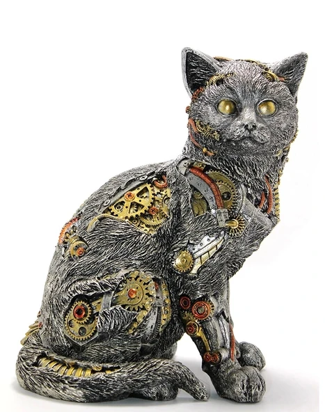 Steampunk Polyester Kedi Figürü Alk2455 - 1