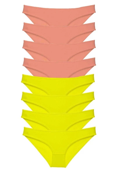 8 adet Süper Eko Set Likralı Kadın Slip Külot Sarı Pudra ürün görseli