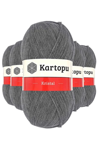 5 Adet Kristal Çift Katlı El Örgü Lif İpi Orta Gri K1002 ürün görseli