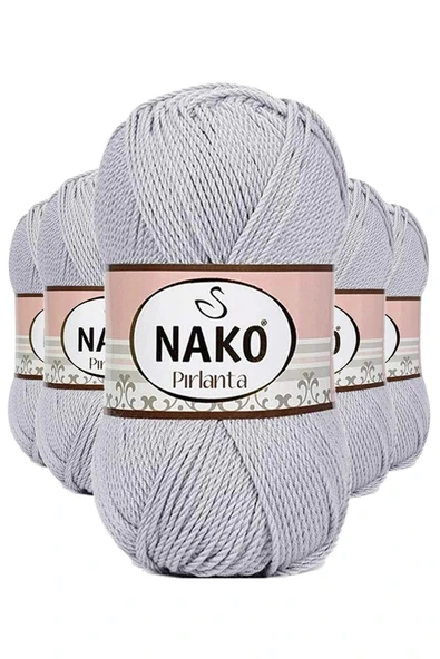 5 Adet Pırlanta Amigurumi El Örgü İpi Yünü Açık Gri 130 ürün görseli