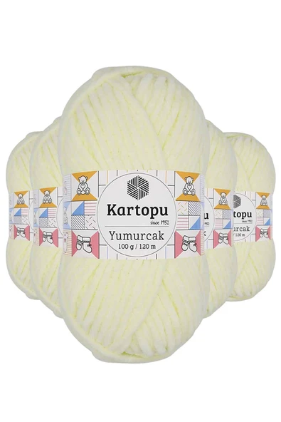 5 Adet Yumurcak Kadife El Örgü İpi Krem K335 ürün görseli