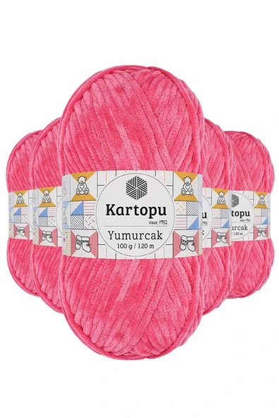 5 Adet Yumurcak Kadife El Örgü İpi Pembe K798 ürün görseli