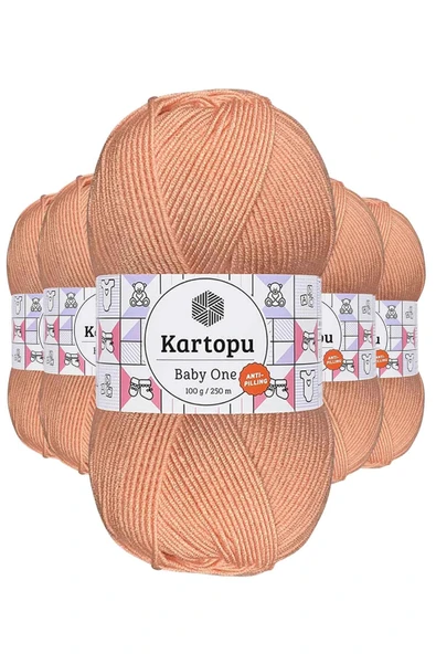 5 Adet Baby One Tüylenmeyen El Örgü İpi Yünü Yavruağzı K253 ürün görseli