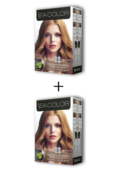 2X2 Tüp Krem Saç Boyası Seti Karamel No:8.73 ürün görseli