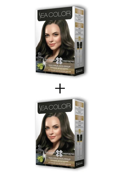 2X2 Tüp Krem Saç Boyası Seti Küllü Koyu Kumral No:6.1 ürün görseli