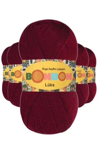 5 Adet Lüks Patik İpi Yünü Bordo 98220 ürün görseli