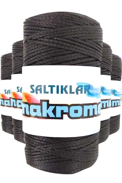5 Adet Polyester Makrome İpi SYH Siyah 100 gr ürün görseli 1