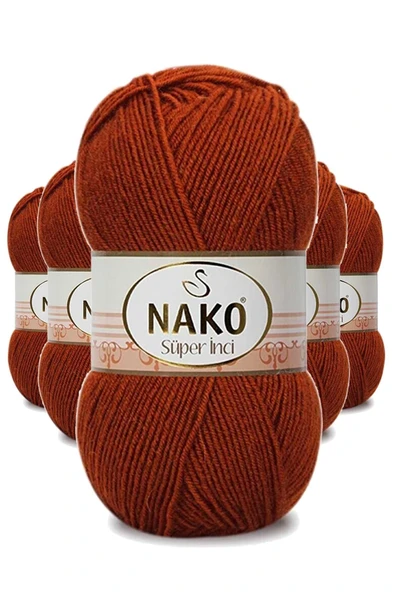 5 Adet Süper İnci El Örgü İpi 100 gr Kiremit 6679 ürün görseli