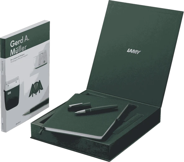 LAMY 2000 DOLMA KALEM FIBERGLASS 14K ALTIN PINE F UÇ VE DEFTER SETI - Resim 3