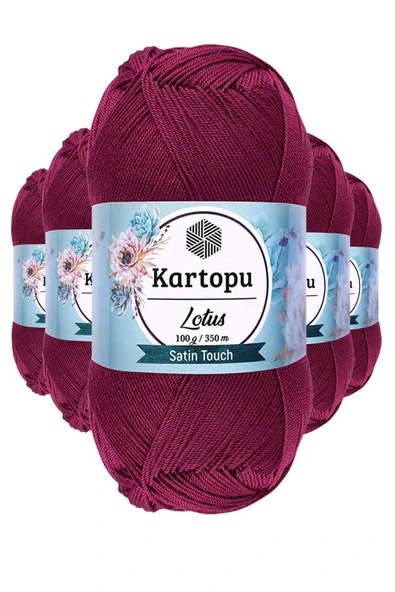 5 Adet Lotus Bikini Büstiyer Bluz Örgü İpi  K747 Mürdüm ürün görseli 1