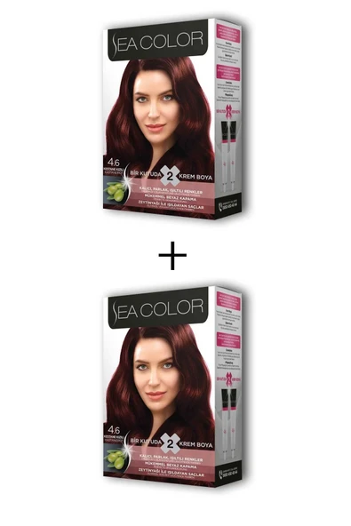 2X2 Tüp Krem Saç Boyası Seti Kestane Kızılı No:4.6 ürün görseli 1