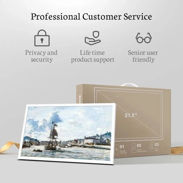 BSIMB Dokunmatik Ekranlı Dijital Resim Çerçevesi - 1920x1080 FHD - Resim 9