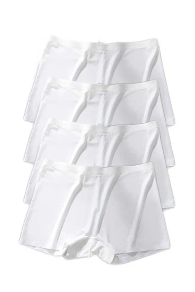 4 Adet Kadın Dikişsiz Görünmez İz Yapmaz Mini Şort Boxer Beyaz - Resim 2