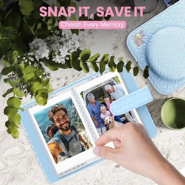 Fujifilm Instax Mini 12 Anlık Fotoğraf Makinesi/Minimate Özel Kılıf/10 Sayfa - Mavi - 7