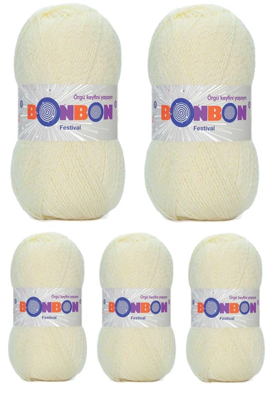 5 Adet Festival Simli Örgü İpi Yünü Renk No:223 ürün görseli