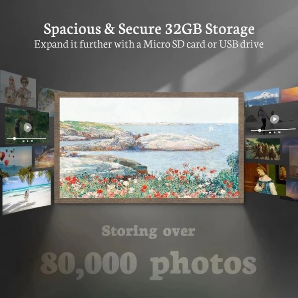 BSIMB Dokunmatik Ekranlı Dijital Resim Çerçevesi - 1920x1080 FHD - Resim 6