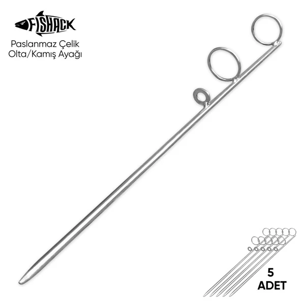 Olta Kamış Ayağı - Paslanmaz Çelik - Fishack - Galvaniz Kaplamalı - 5'li ürün görseli 1