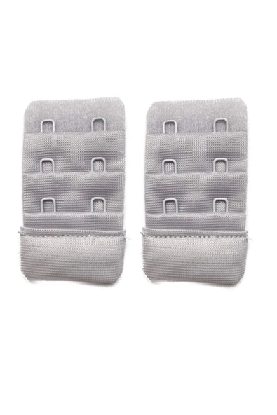 2 Adet Agraf Sütyen Uzatma Kopçası 3 Sıra / 2 Kanca Gri