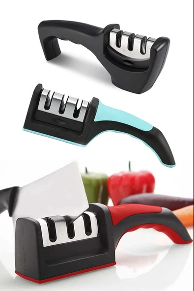 Profesyonel Bıçak Bileyici 3 Açılı Elmas Seramik Tungsten Çelik El Bıçakları Bileme - Resim 2