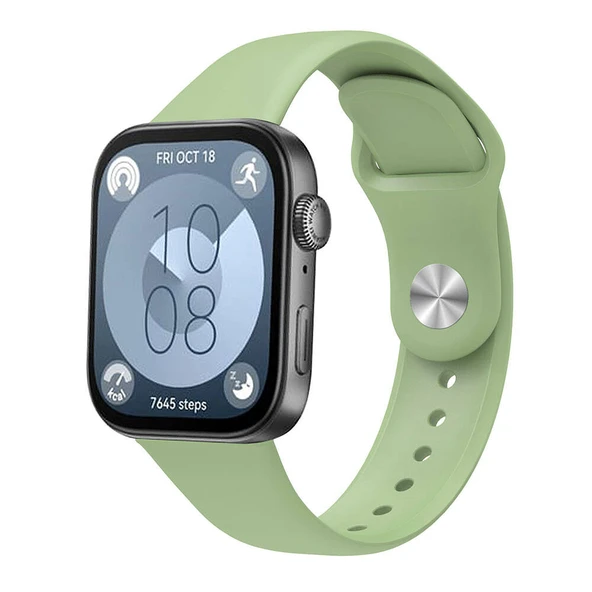 Huawei Watch Fit 3 İle Uyumlu PureLux Tam Uyumlu Yumuşak Soft Silikon Kordon  Yeşil ürün görseli