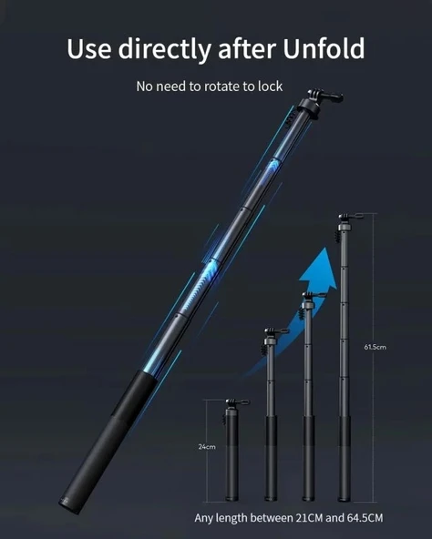 WOLFANG GB2200 Şarj Edilebilir Selfie Çubuğu - Resim 4