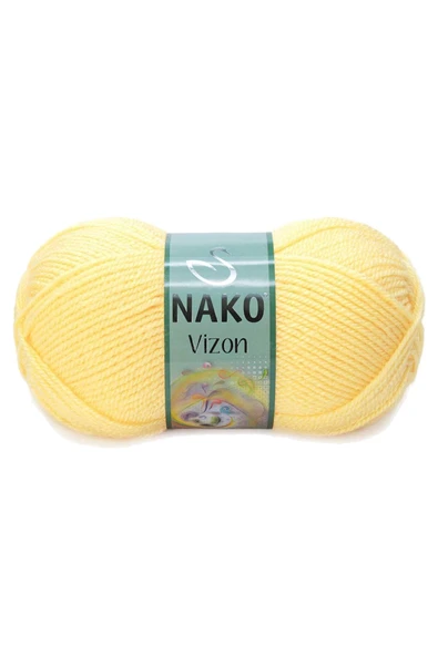 5 Adet Vizon Premium Akrilik El Örgü İpi Yünü Renk No:215 Saman Sarı - 2