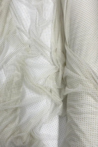 Yağmur Damlası Simli Abiye Elbise Şallık Tül Kumaş Ekru 12 ürün görseli