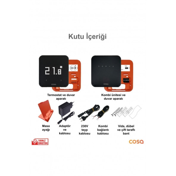 Cosa Akıllı Oda Termostatı Kablosuz Kombi Ve Klima Kontrolü P4TR-21-AC - 4