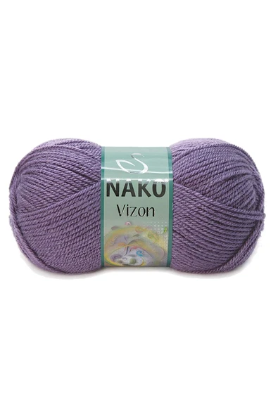 5 Adet Vizon Premium Akrilik El Örgü İpi Yünü Renk No:6684 Açık Mürdüm - Resim 2