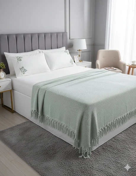 ŞAHESER ÇİFT KİŞİLİK ZİCZACK PİKE MİNT ürün görseli