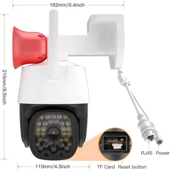 VSTARCAM 3MP Güvenlik 360° PTZ Kamera Dış Mekan - Resim 7