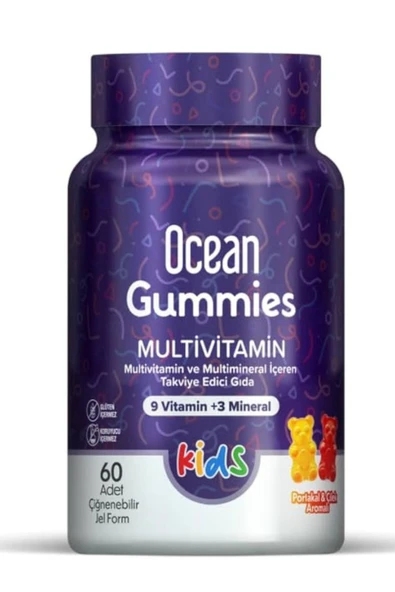 OCEAN ORZAX OCEAN SMART GUMMIES MULTİVİTAMİN 60 ADET ÇİĞNENEBİLİR JEL FORM ürün görseli 1