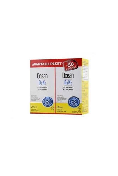 ORZAX OCEAN D3K2 AVANTAJLI PAKET 2.Sİ 50% 20ML+20ML ORAL DAMLA - Resim 2