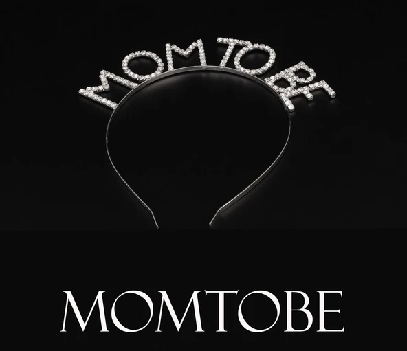 Kristal Taşlı Gümüş Renk Mom To Be Tacı Anne Tacı - Resim 2