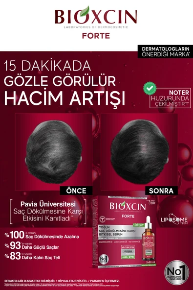 BİOXCİN Forte Yoğun Saç Dökülmesine Karşı Bitkisel Serum 3x50ml - Resim 7