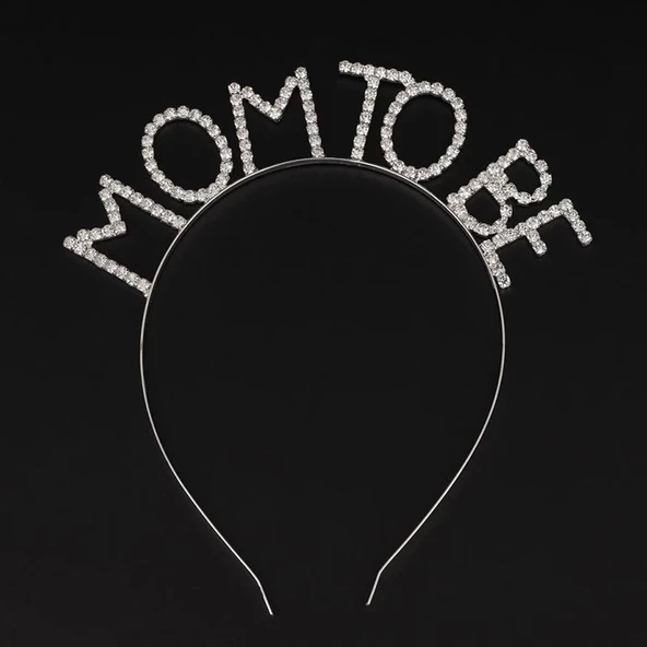 Kristal Taşlı Gümüş Renk Mom To Be Tacı Anne Tacı ürün görseli