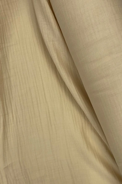 Çok Amaçlı Müslin Pamuklu Bebek Örtü ve Battaniye Kumaşı Müslin Bez Bej 80 - Resim 2