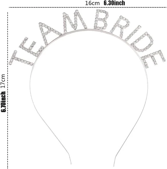 Gümüş Kaplama Kristal Taşlı Team Bride Taç 16x17 Cm - Resim 2