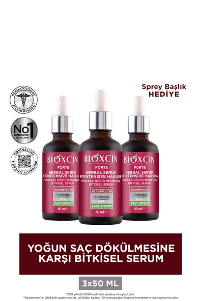 BİOXCİN Forte Yoğun Saç Dökülmesine Karşı Bitkisel Serum 3x50ml - Resim 3