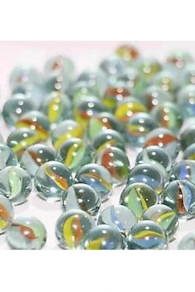 50 Adet Karışık Renk Cam Misket Bilye Oyuncak Cam Bilya Gülle - 2