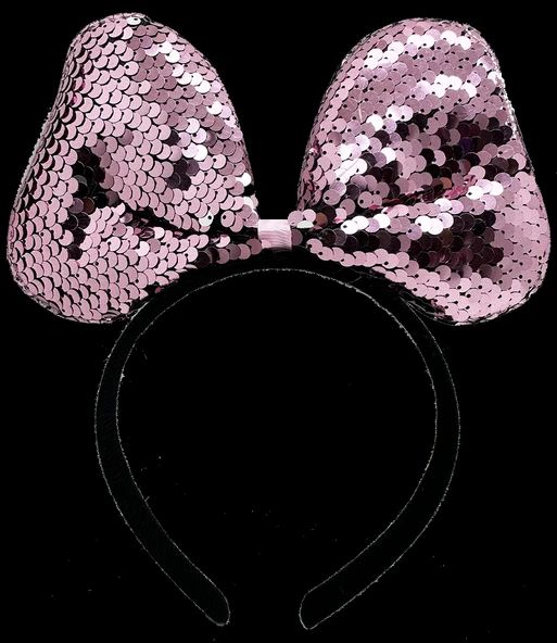 Renk Değiştiren Pullu Payetli Fiyonk Parti Tacı Pembe Gümüş Renk 20x16 Cm ürün görseli