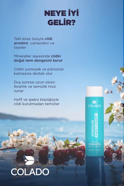 COLADO Tatlı Kiraz Canlandırıcı Duş Jeli – Sweet Cherry Mineral Glow Shower Gel (400 ml) - 3