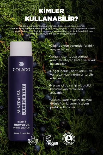 COLADO Ardıç Ferahlığı & Mineral Özlü Duş Jeli – Juniper Tree Mineral Purifying Shower Gel (400 ml) - 2