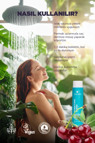 COLADO Arındırıcı & Yağlanma Karşıtı Şampuan – Purifying & Oil-Control Shampoo (400 ml) - 4