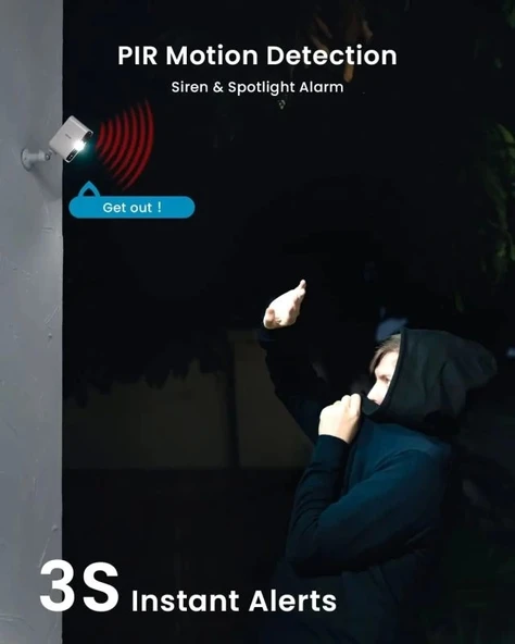 ieGeek Kablosuz Pille Çalışan WiFi Güvenlik Kamerası - Resim 6