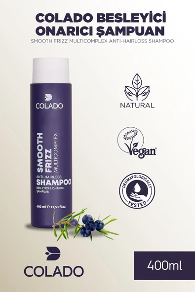 COLADO Besleyici & Onarıcı Şampuan – Smooth Frizz Multicomplex Anti-Hairloss Shampoo (400 ml) - 1